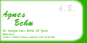 agnes behm business card